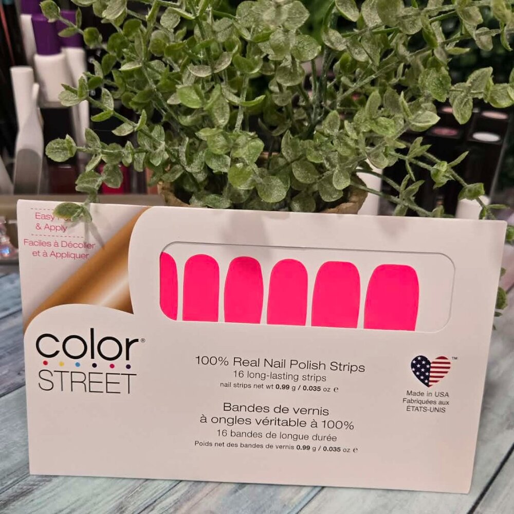 Color Street Neon Pink Press On Nail Design